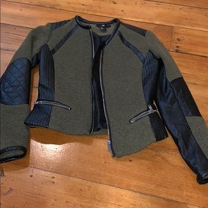 Hm leather green jacket